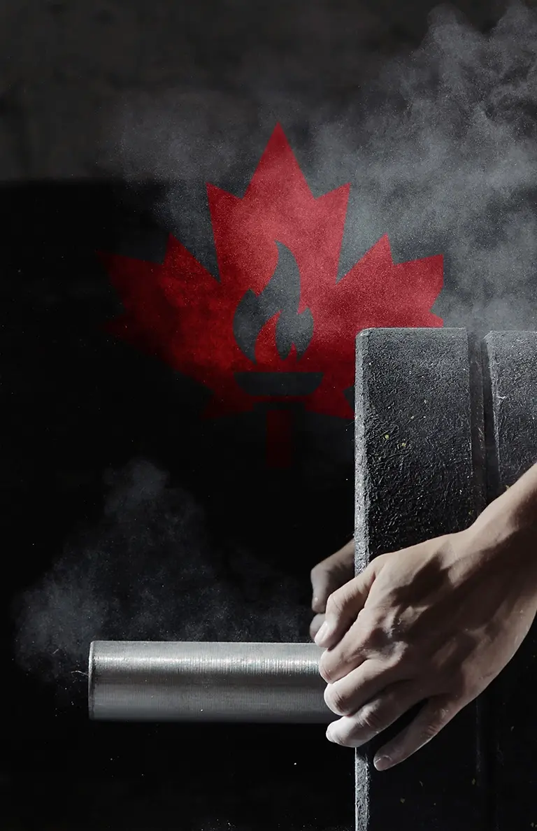 Man doing wallball against a wall with the CFB Logo